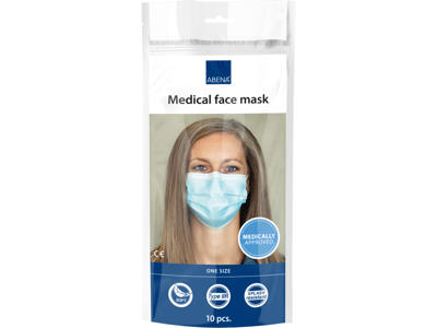 Mundbind type IIR 3-lags blå/hvid 10 stk