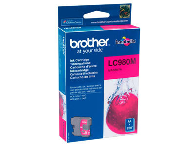 Brother blæk LC980M magenta, 260 sider