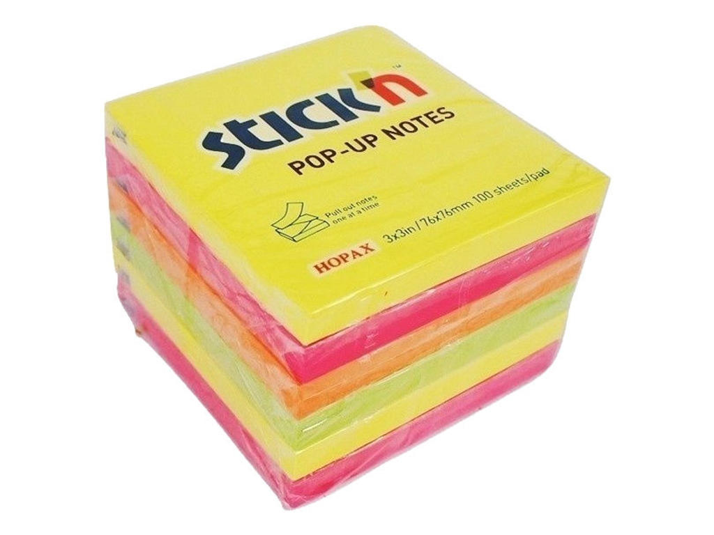 Notes Z 76x76 mm Stick'N lemon, magenta, orange 6 stk