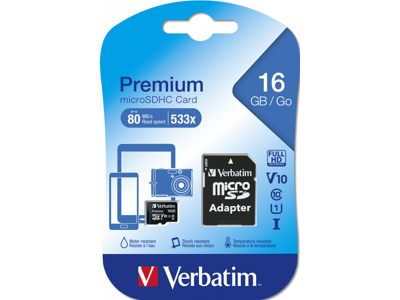 Hukommelseskort | Micro SDHC | 16 Gb | Verbatim