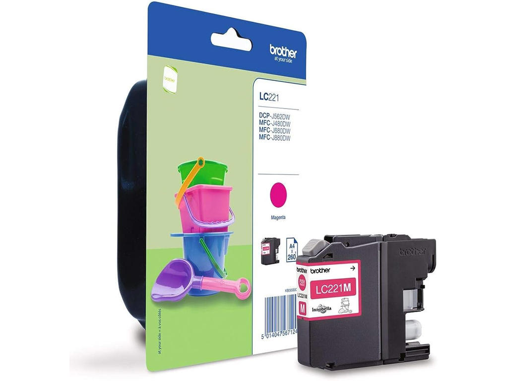 Brother blæk LC221 magenta, 260 sider