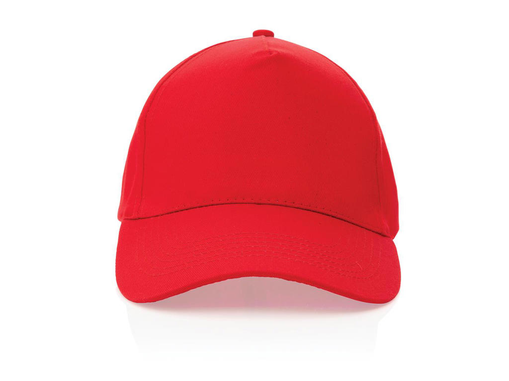Impact 5 Panels cap, 190gr Genanvendelig Bomuld, med Aware&trade;, rød