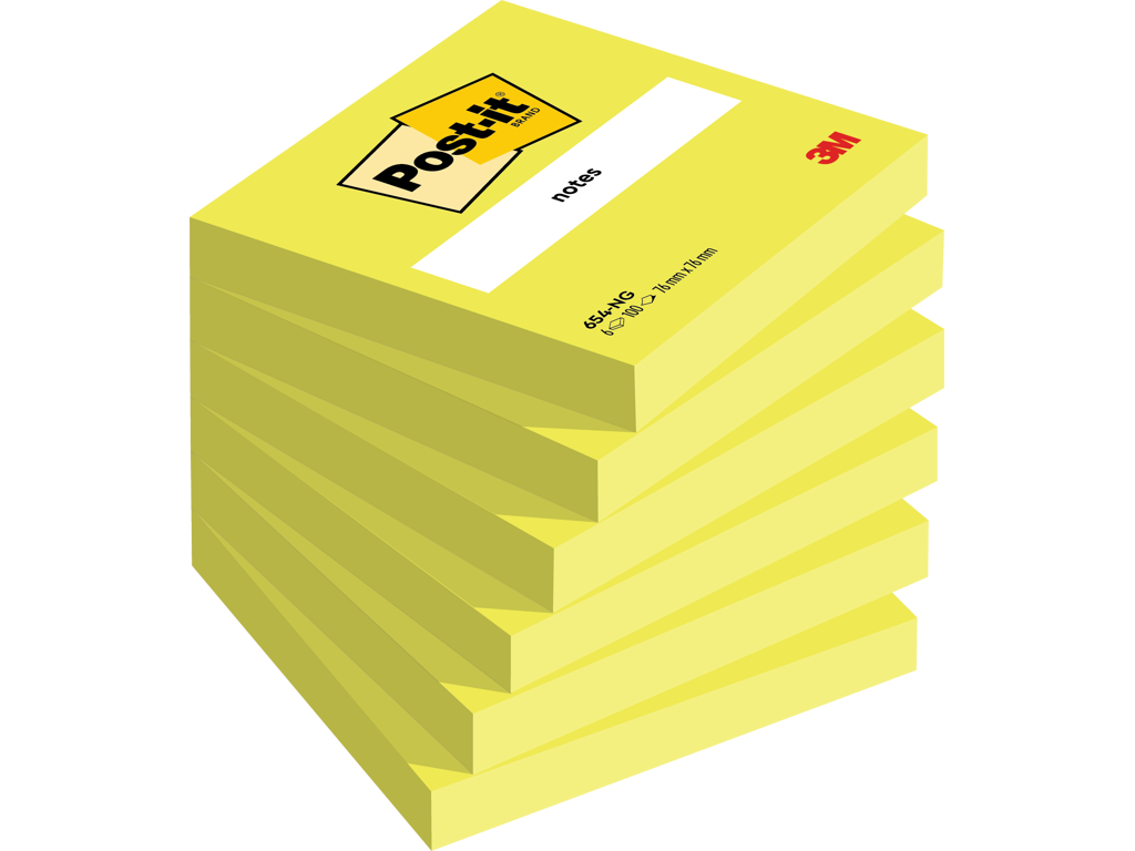 Post-it notes 76x76 mm neon grøn 6 blokke