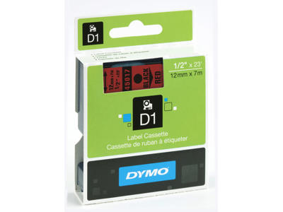 Dymo tape 45017 12mm sort/rød