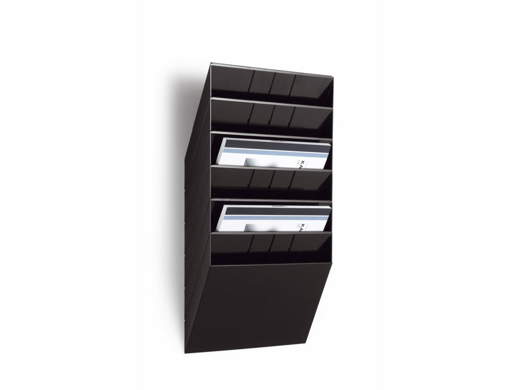 Brochureholder Flexiboxx A4 6 rum vandret sort