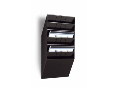 Brochureholder Flexiboxx A4 6 rum vandret sort