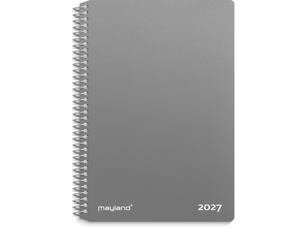 Ugekalender tværformat grå PP-plast 2027