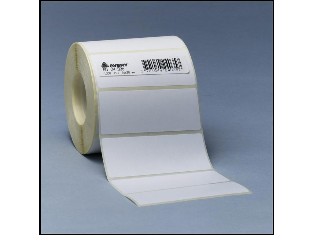 Etiketter 36x75 mm 24-034 1000 stk på rulle 