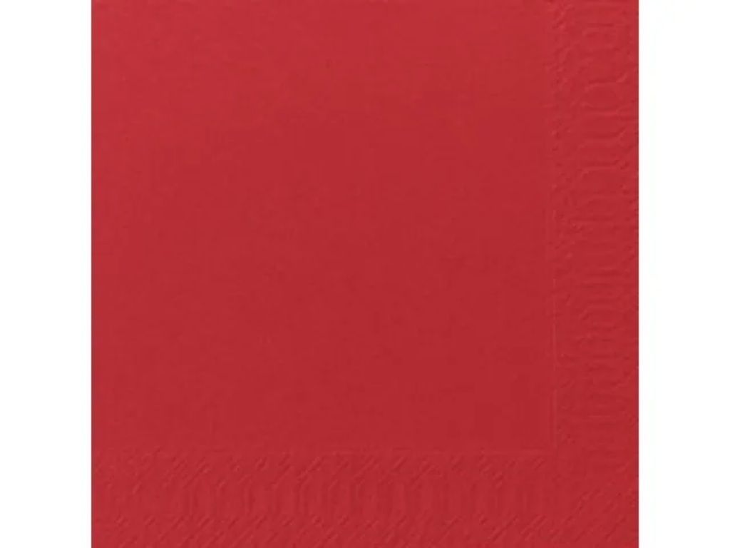 Servietter 33x33 cm 3-lags Duni rød 8x125 stk