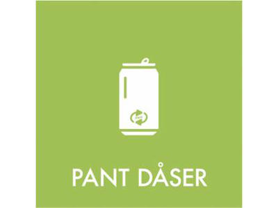 Affaldspiktogram PANT DÅSER | 12x12cm | Selvklæbende Folie | Grøn