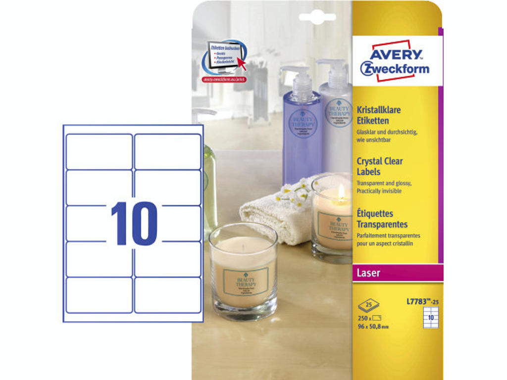 Laseretiket Crystal Clear billede