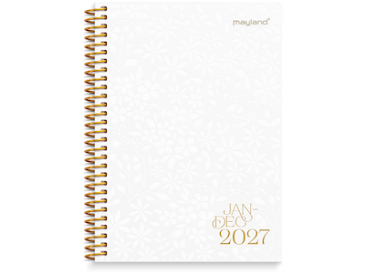 A6 ugekalender tværformat tekstilpræg 2027