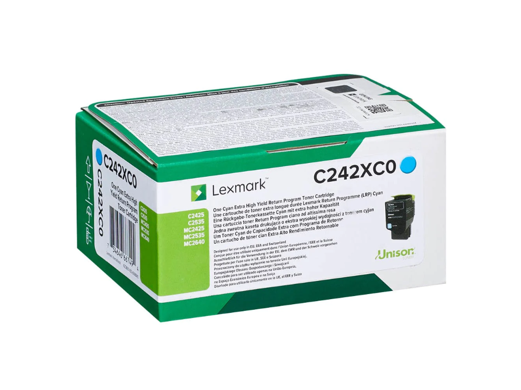 Lexmark toner C242XC0 cyan, 3500 sider