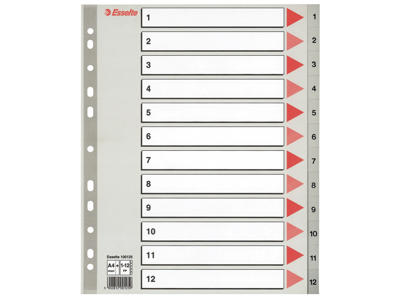 Talregister A4 Maxi Esselte 1-12 grå