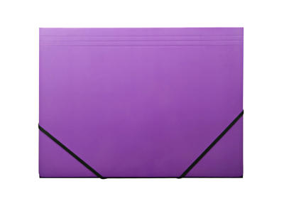 Elastikmappe A4 karton lilla m/3 klapper
