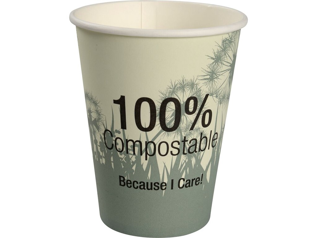 Kaffebæger Dandelion, ABENA Gastro, 9,1cm, Ø8cm, 24 cl, 28 cl, grøn, CPLA/pap - (20 stk.)