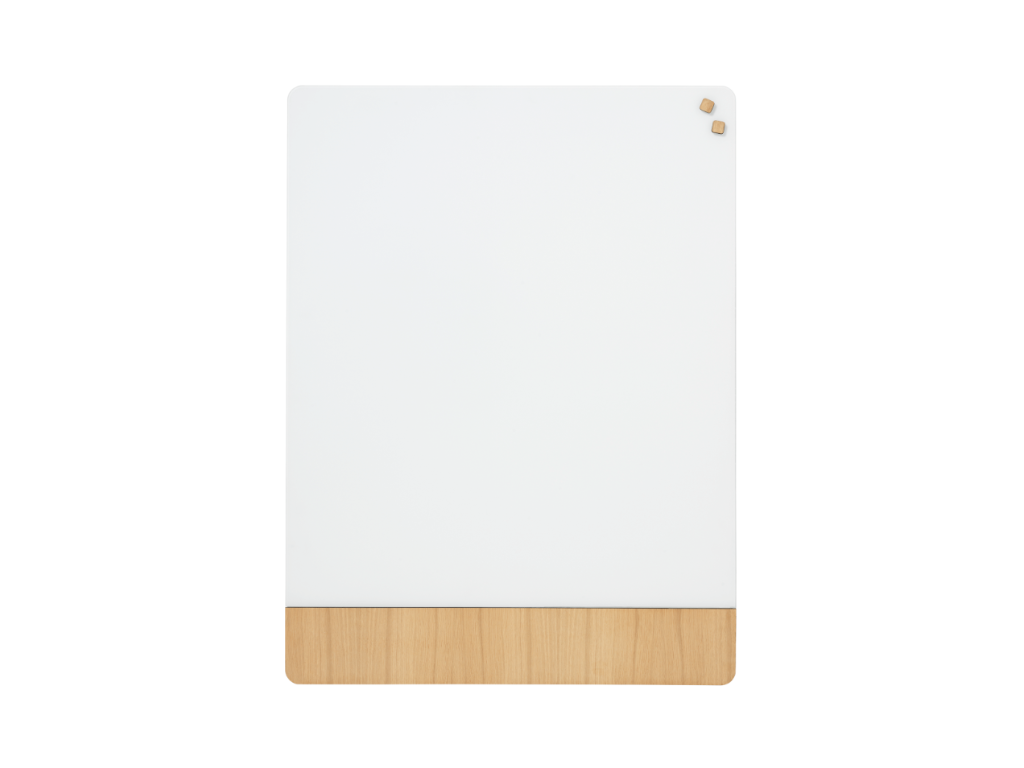 Magnetisk glastavle Naga | 120 x 90 cm | Mat glas hvid med egefiner