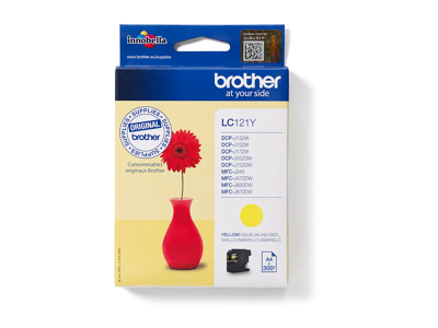 Brother blæk LC121Y gul, 300 sider