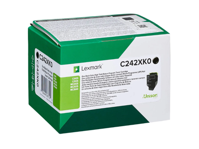 Lexmark toner C242XK0 sort, 6000 sider