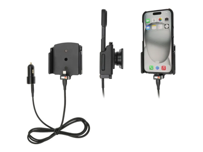 Brodit Aktiv holder m. cigar adapter til Apple iPhone 15/15 Pro/16/16 pro 