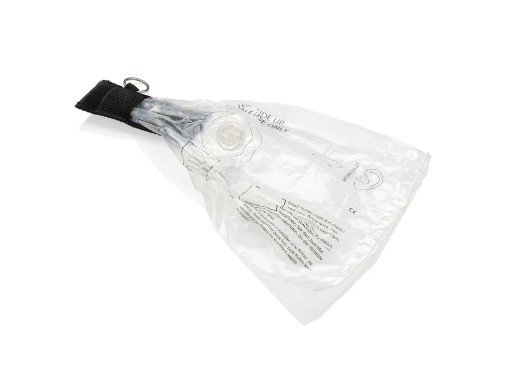 Nøglering med CPR maske, sort