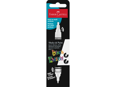 Marker Faber Castell Shake & Paint hvid