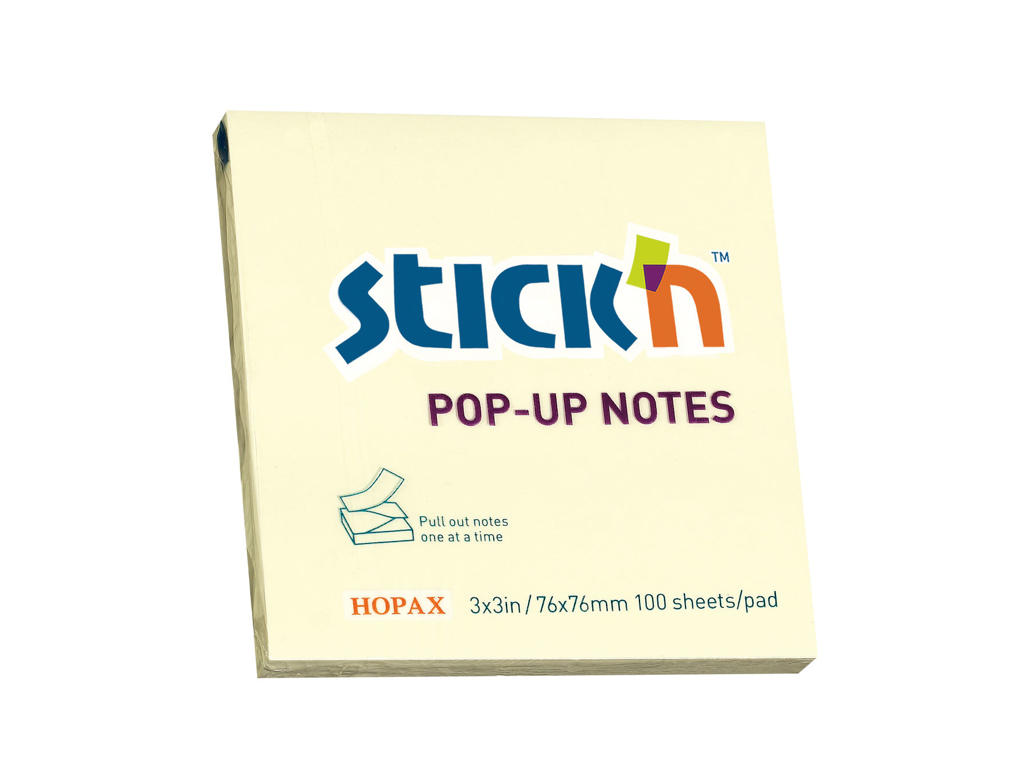 Notes Z 75x75 mm Stick'N gul