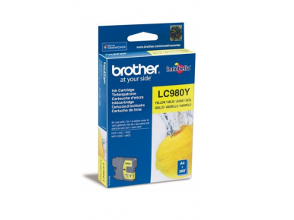 Brother blæk LC980Y gul, 260 sider