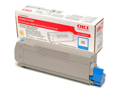 OKI toner C5600/5700 Cyan, 2000 sider