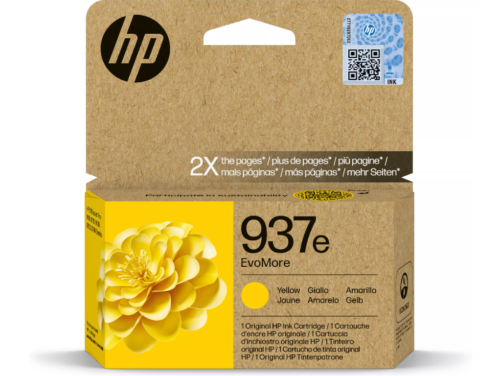 HP 937 EvoMore blæk gul, 1650 sider