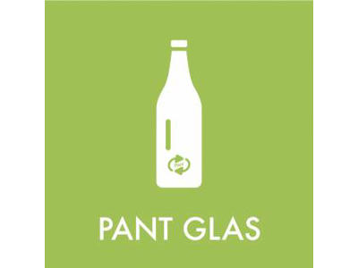 Affaldspiktogram PANT GLAS | 12x12cm | Selvklæbende Folie | Grøn