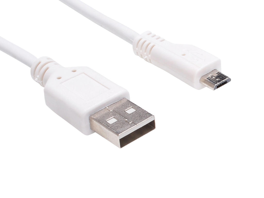 Kabel Usb til Usb micro hvid 1 meter