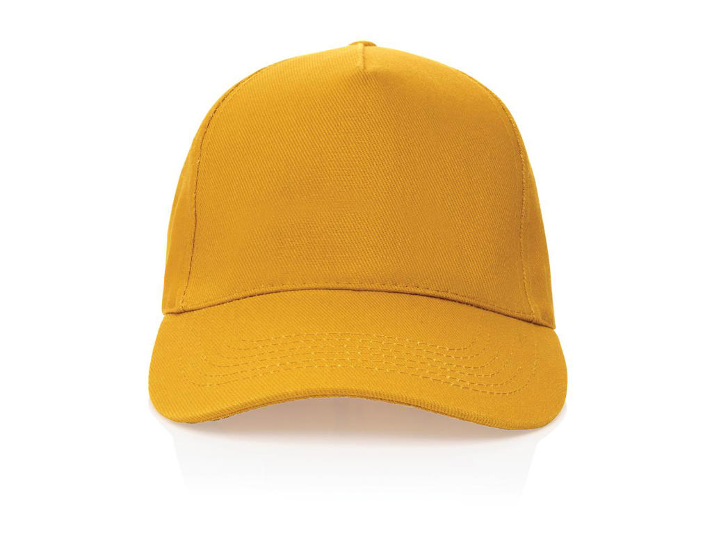 Impact 5 Panels cap, 280gr Genanvendelig Bomuld, med Aware&trade;, gul