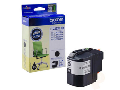 Brother blæk LC229XLBK sort, 2400 sider