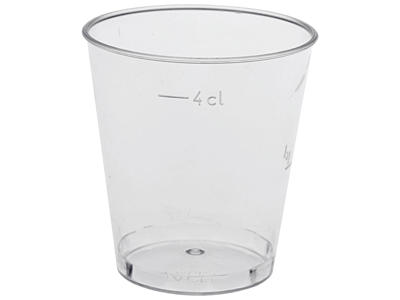 Plastglas shot 4 cl 25 stk