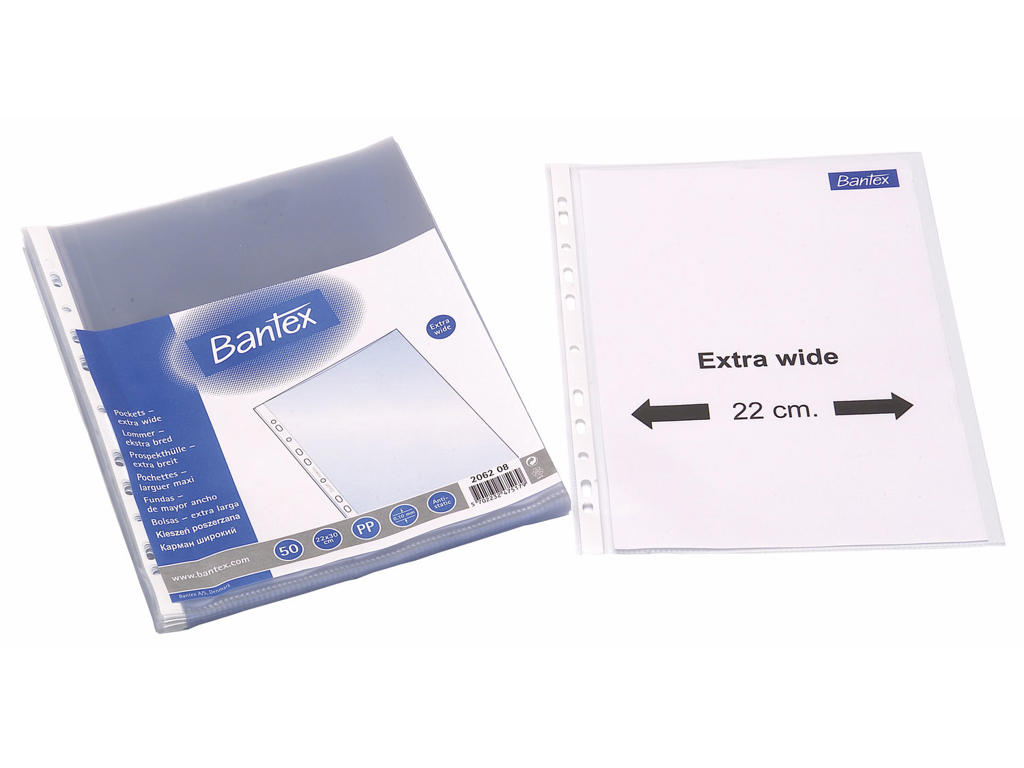 Plastlomme A4+ 0,10 m/præg å/top 50 stk Bantex