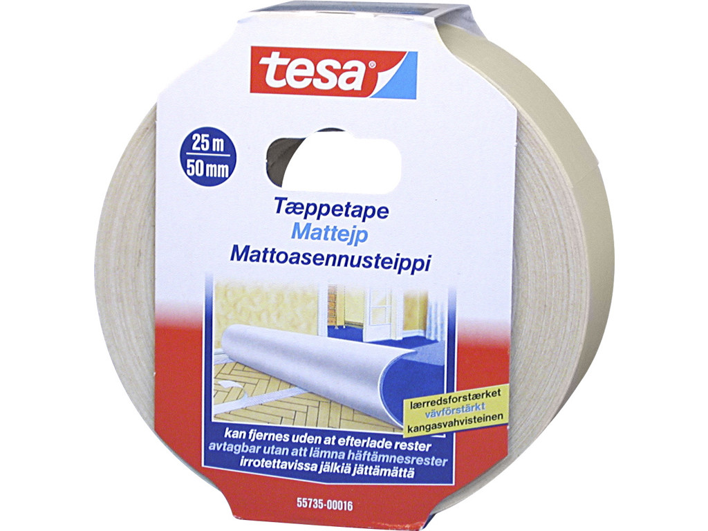 Tape Tesa tæppe 50mmx25m aftagelig