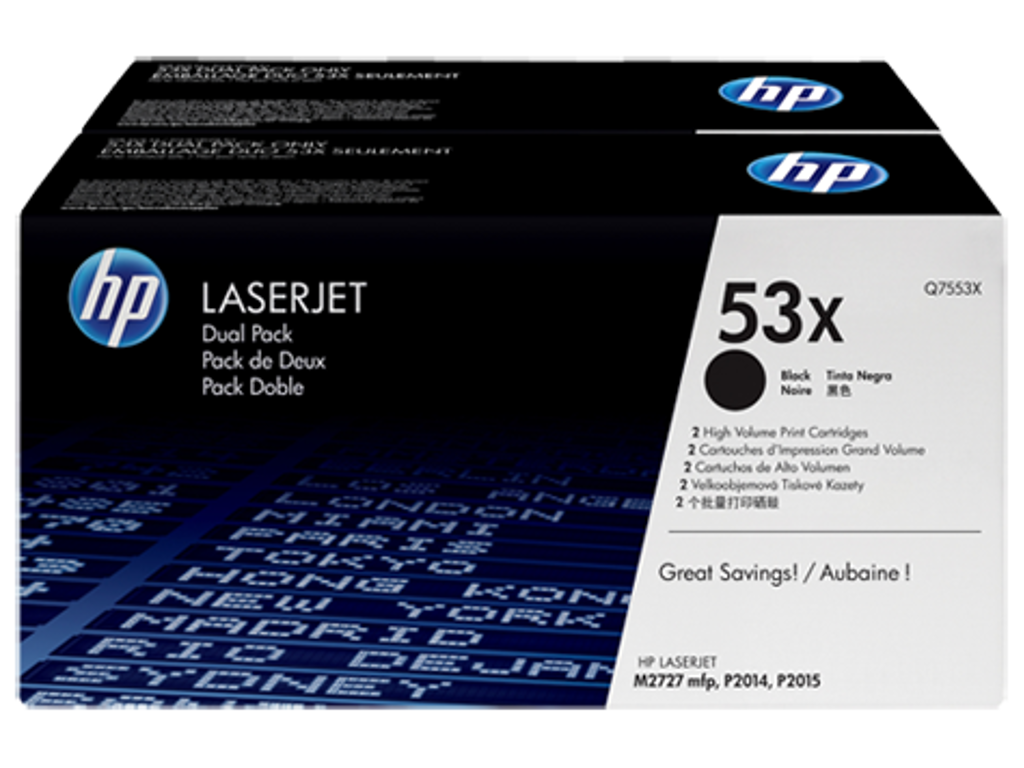 HP 53X toner Q7553XD 2x sort, 14000 sider