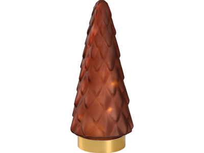 Juletræ i glas 10,5x24,5cm mat bordeaux m/10 LED lys 