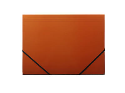 Elastikmappe A4 karton orange m/3 klapper