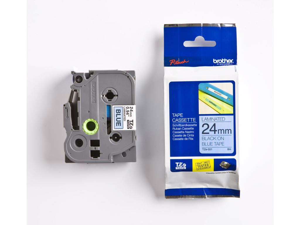 Brother tape TZe551 24mm sort/blå