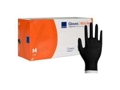 Nitrilhandske pudderfri M sort 200 stk