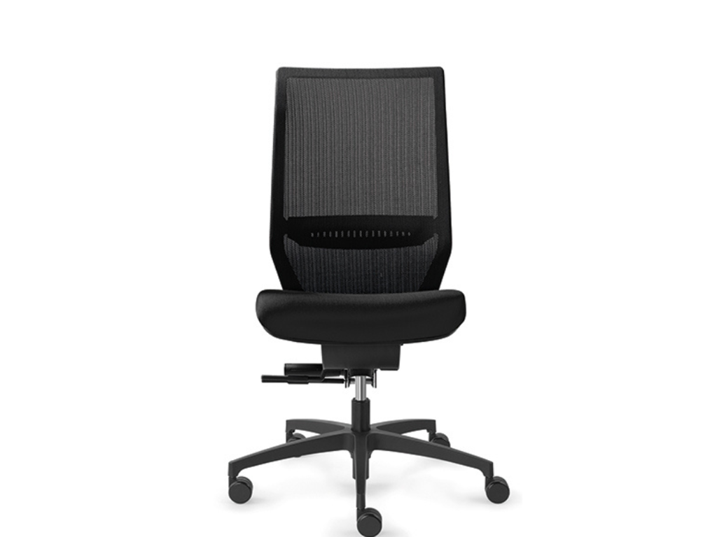 Kontorstol med armlæn og netryg | Dauphin Shape Mesh | Sort