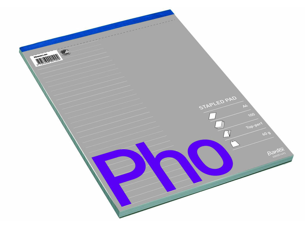 Telefonblok A4 linjeret med stub