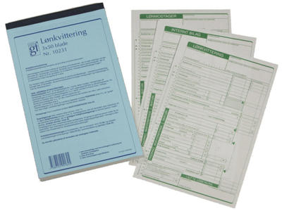 Lønkvittering GF 10231 148x200mm 3x50 blade - UDGÅET