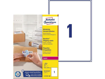 Etiket 199,6x289,1mm Avery L7167B 1 stk/ark 100 ark