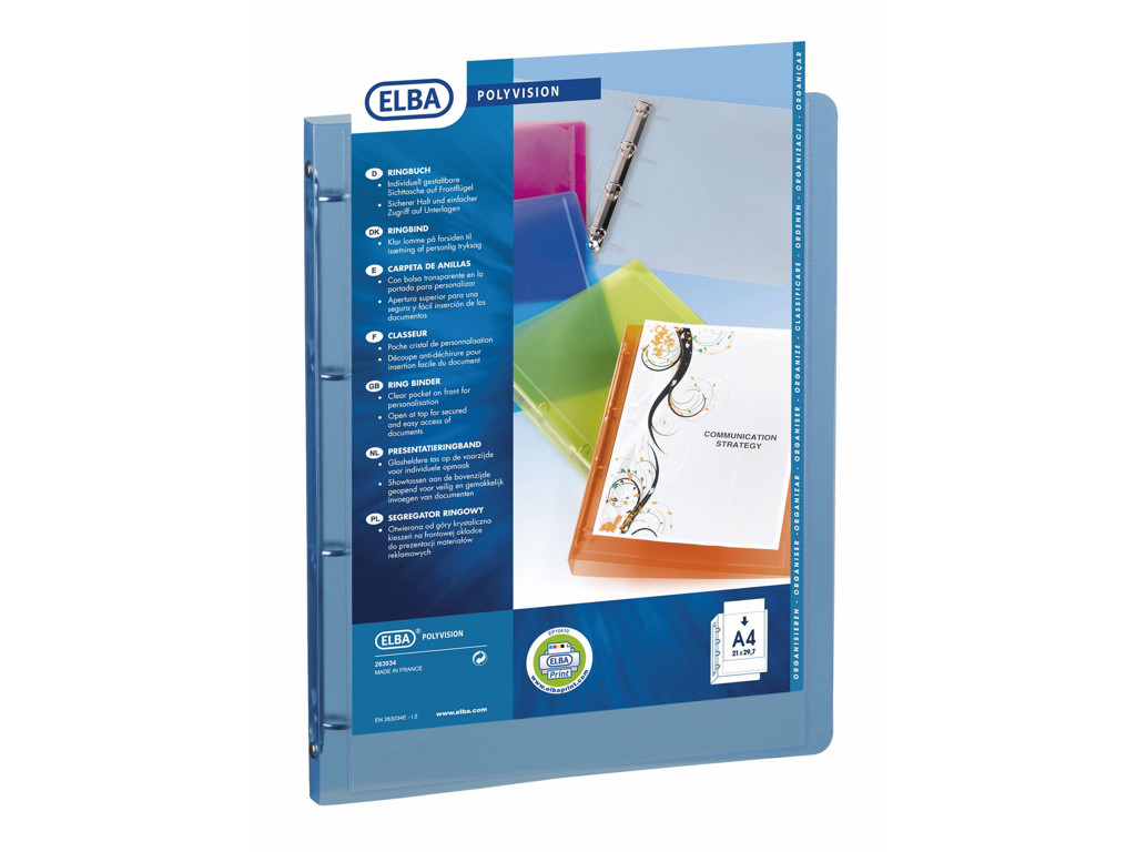 Indstiksringbind A4+ 30 mm klar