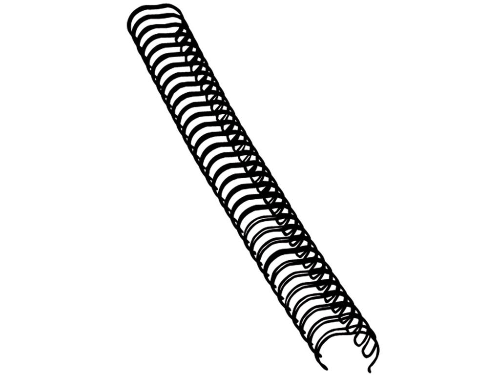 Spiralrygge Wire 12 mm 3:1 34 ringe sort 100 stk A4