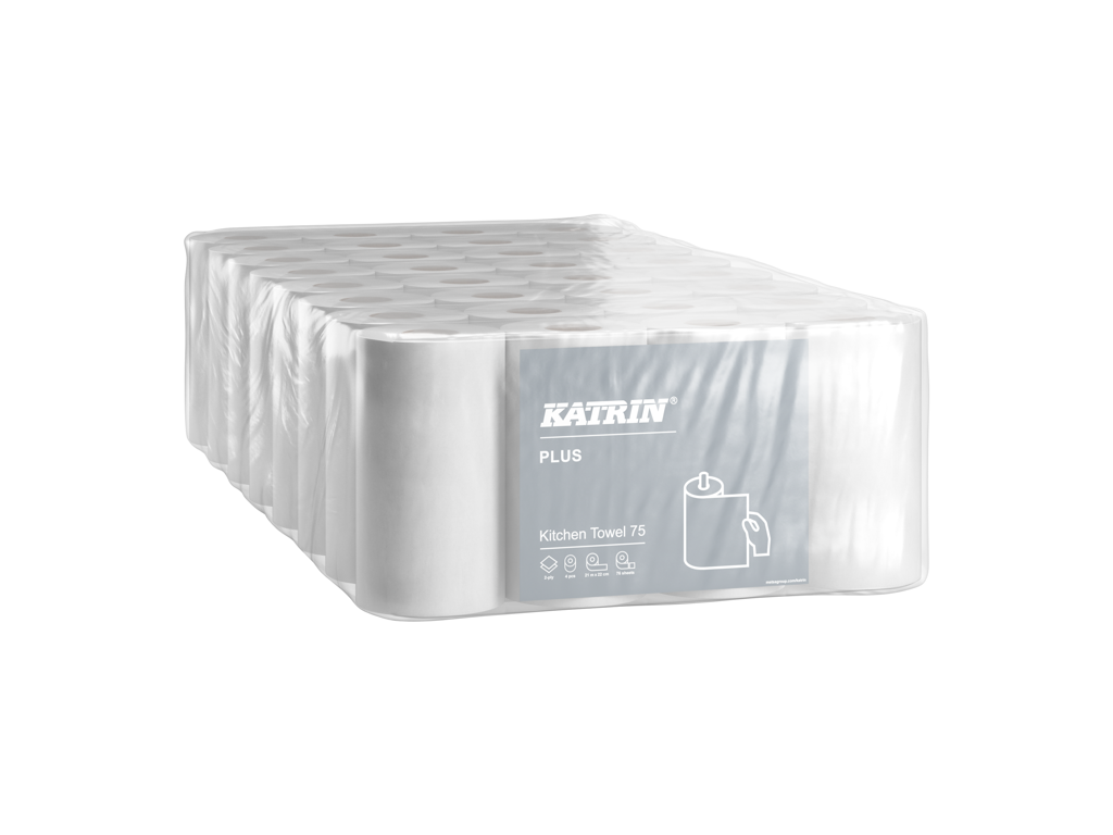 Køkkenrulle Katrin Plus Kitchen 75 | 2-lags hvid | 32 rl | 21 m