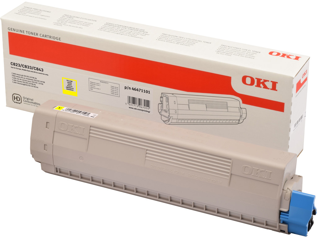 OKI TONER C823/833/843 Gul, 7000 sider